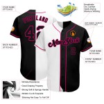 Rosa Authentic Baseball Custom Fashion Weiß-Schwarz Jersey Split