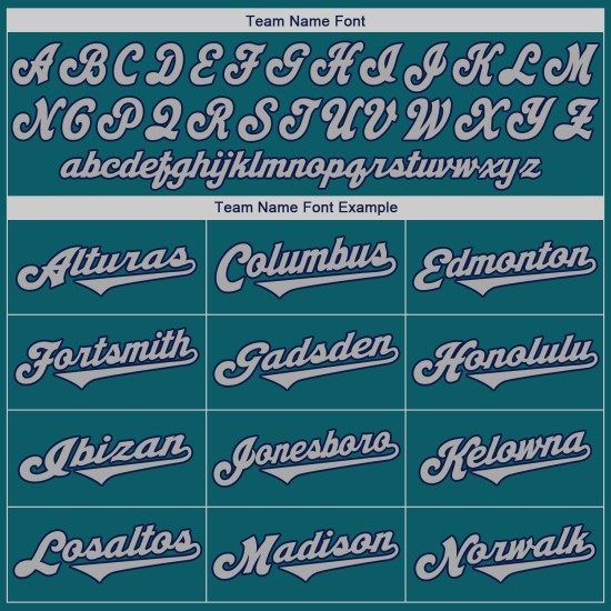 Baseball Custom Teal Jersey Grau-Marineblau Authentic