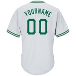 Baseball Custom Grün Throwback Rippstrick Kelly Authentic Shirt Jersey Weiß