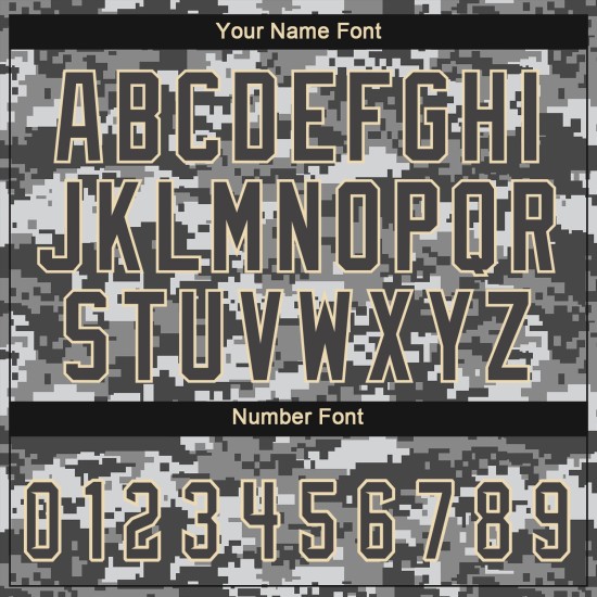 Jersey Steel Camo Authentic bis Grau-Creme Custom Baseball Salute Service