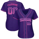 Custom Jersey Blau Baseball Fashion Lila Authentic Drift Pink-Light