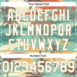 Baseball Hawaii Design Gold 3D Weiß-Alt Jersey Cartoon Bäume Authentische Muster Custom Palm Aqua