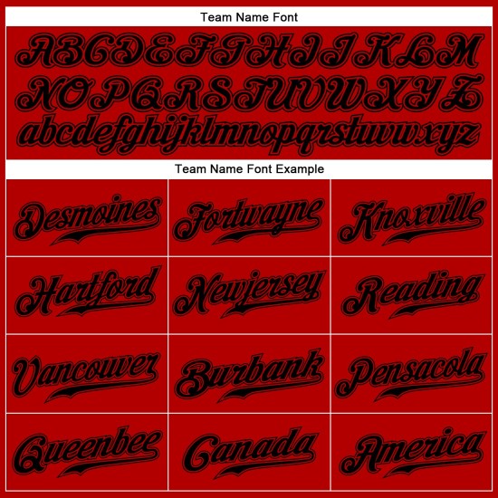 Authentisches rotes schwarzes benutzerdefiniertes Baseball-Trikot