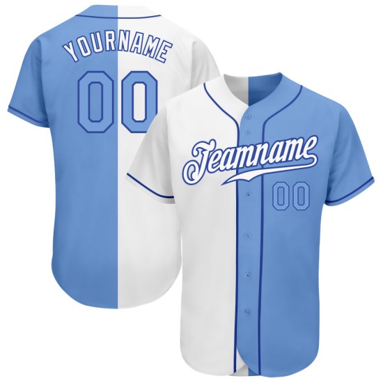 Baseball Split Light Authentic Blau-Royal Fashion Weiß Jersey Custom