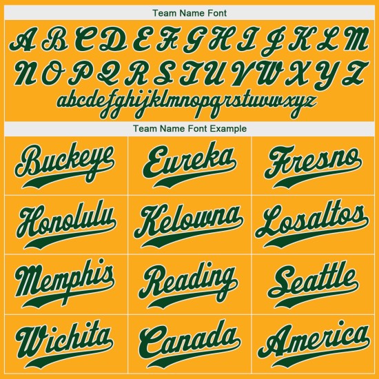 Grün-Weiß-Gold-Trikot Authentic Baseball Custom