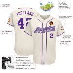 Authentisches Creme Jersey Baseball Lila-Grau Custom