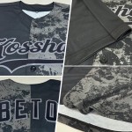 Grau Schwarz Stahl 3D Schädel Jersey Authentische Custom Baseball Mode